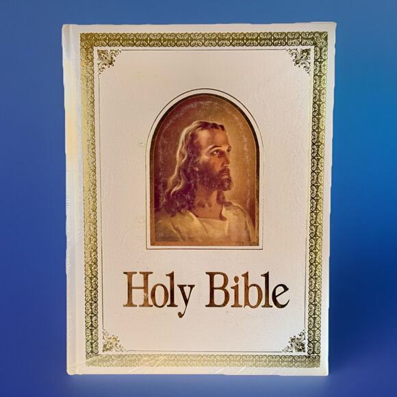 Vtg Bible King James Version Regency 700W Red Letter 1971 White Cover Sealed! - Picture 1 of 8